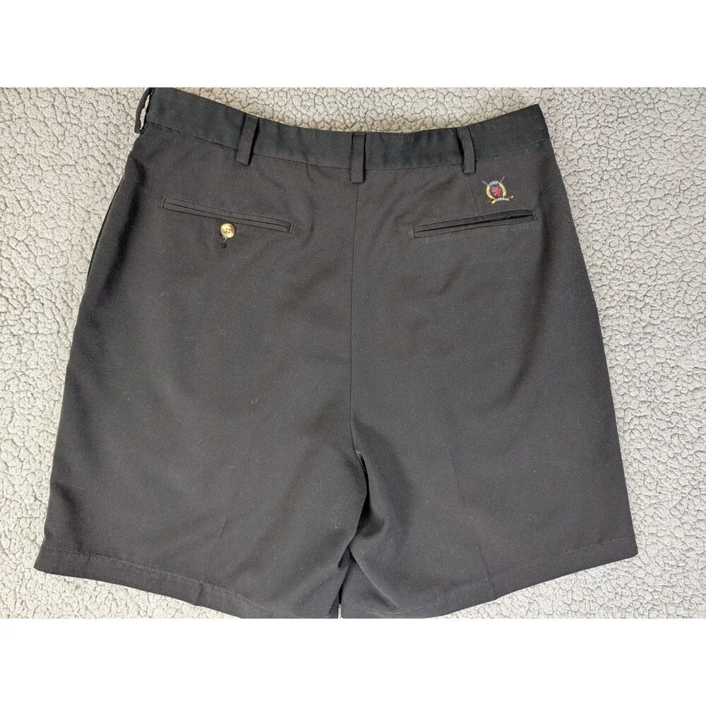 Tommy Hilfiger Shorts Mens 36 Pleated Black Chino  7